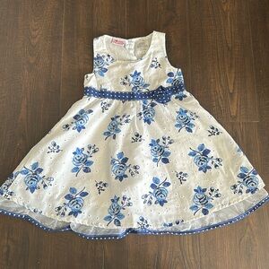 Baby Blue Rose Printed Dress - Size 24 months